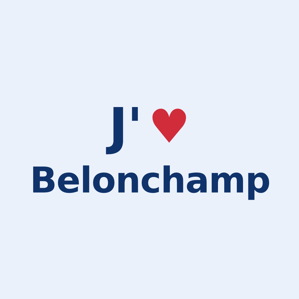 Sticker personnalisé Belonchamp — design J'aime Belonchamp