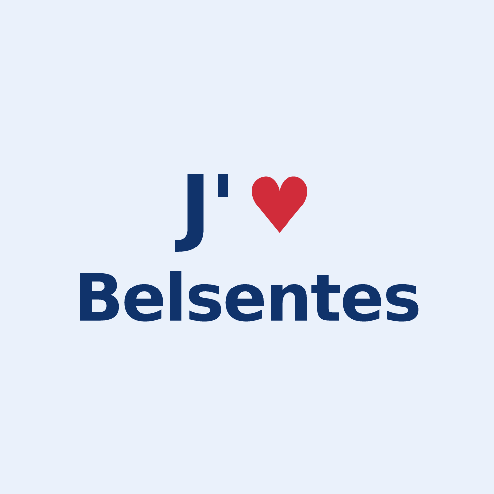 Sticker personnalisé Belsentes — design J'aime Belsentes