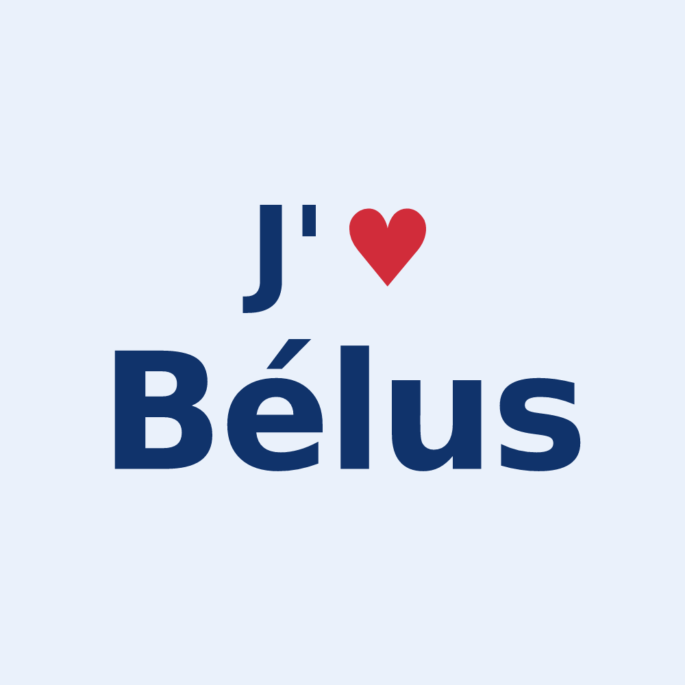 Sticker personnalisé Bélus — design J'aime Bélus