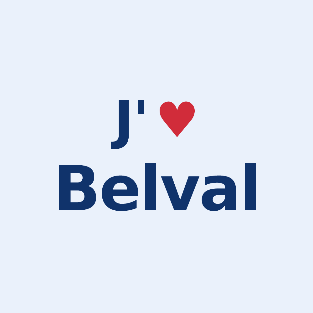Sticker personnalisé Belval — design J'aime Belval