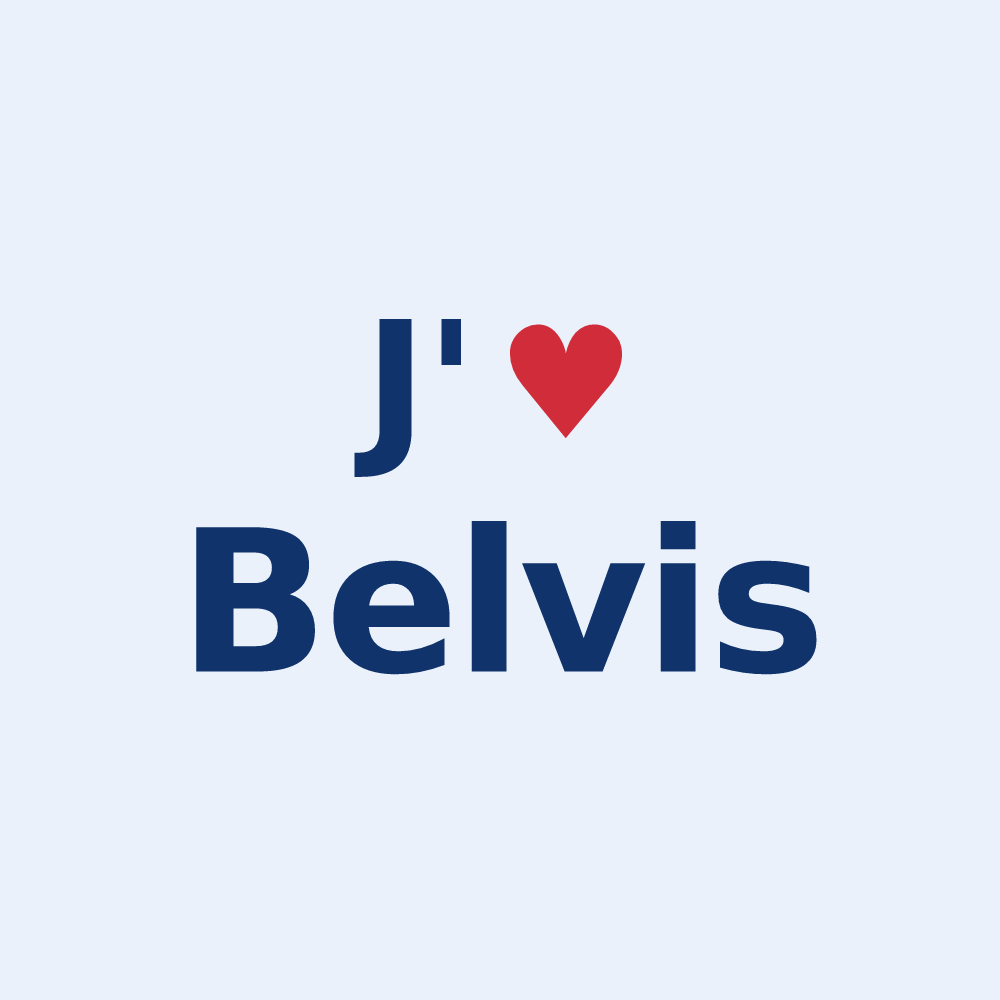 Sticker personnalisé Belvis — design J'aime Belvis