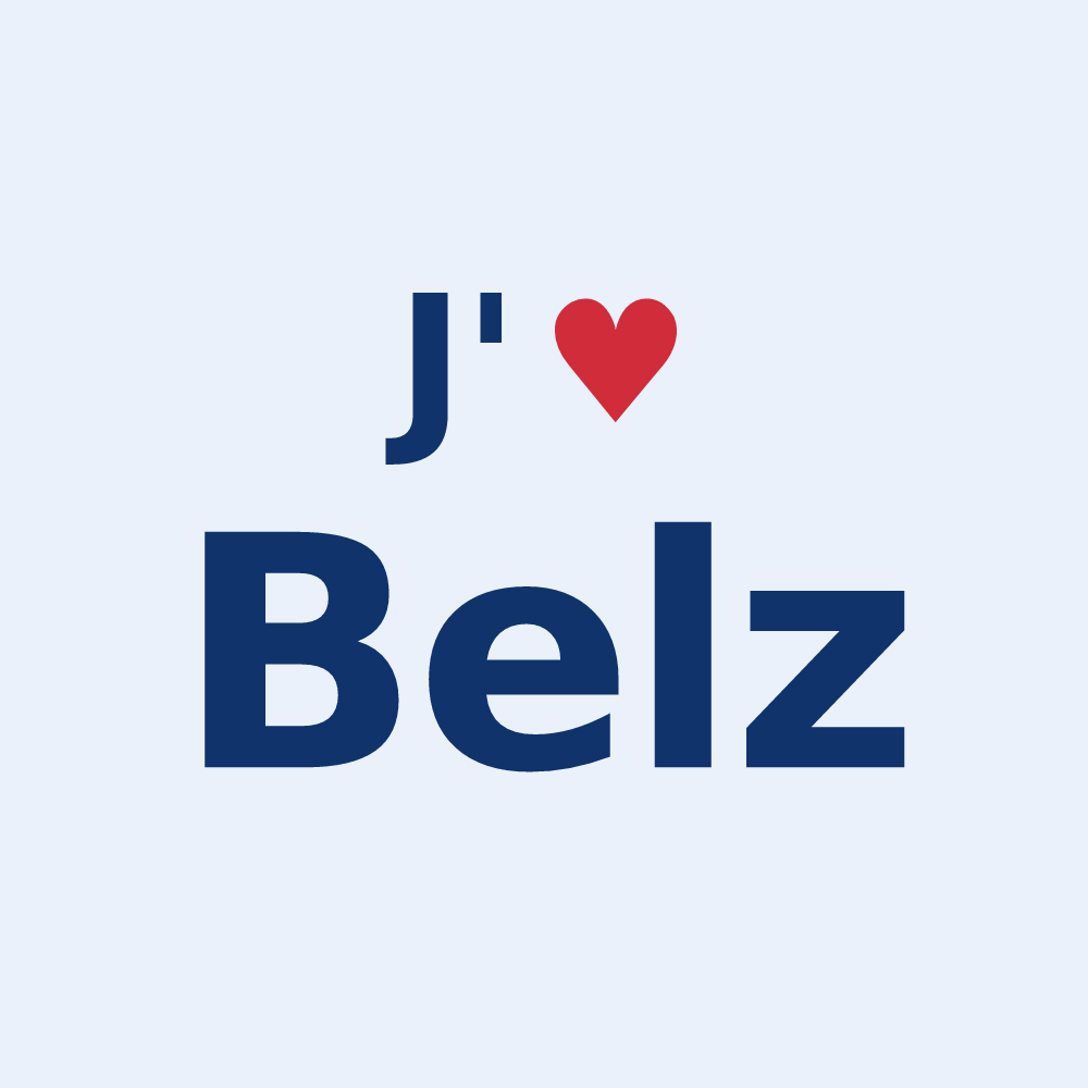 Sticker personnalisé Belz — design J'aime Belz