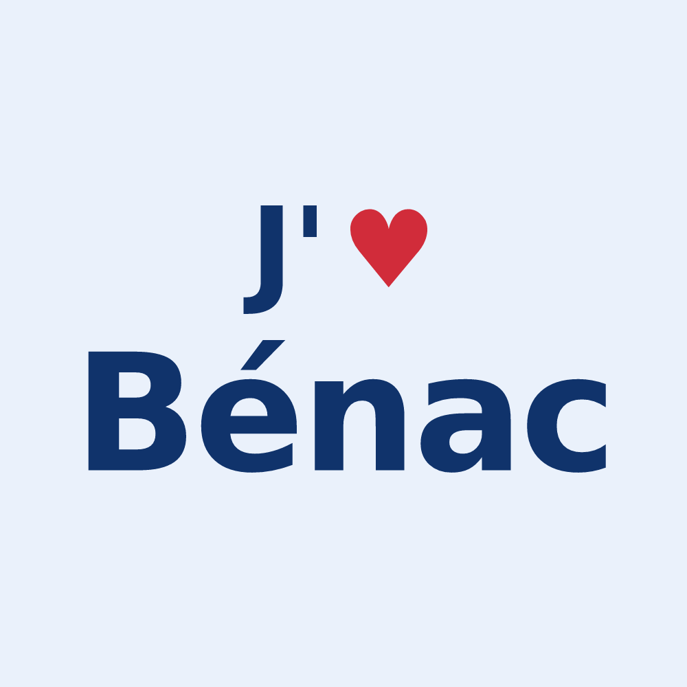 Sticker personnalisé Bénac — design J'aime Bénac