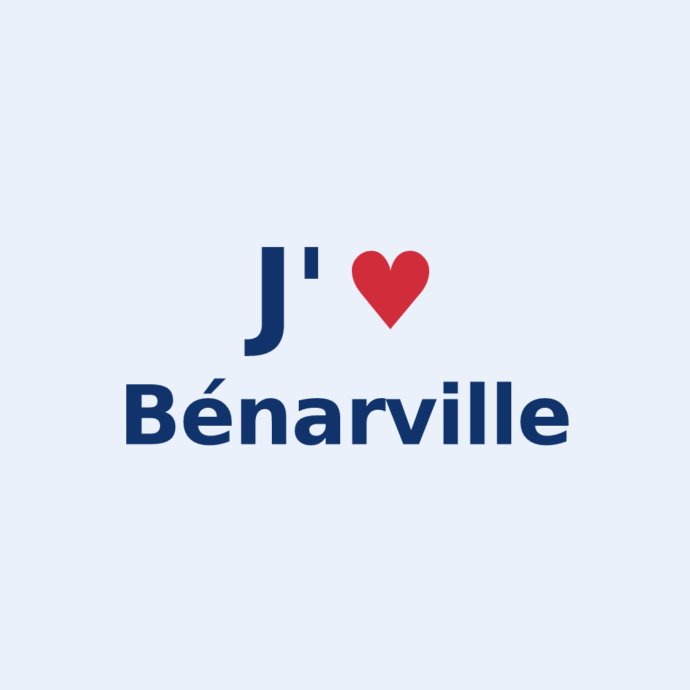 Sticker personnalisé Bénarville — design J'aime Bénarville