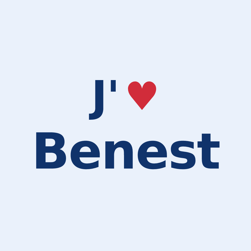Sticker personnalisé Benest — design J'aime Benest