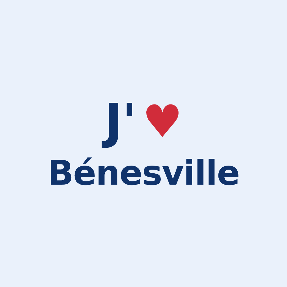 Sticker personnalisé Bénesville — design J'aime Bénesville