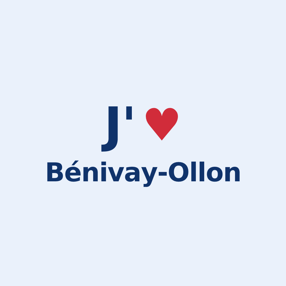 Sticker personnalisé Bénivay-Ollon — design J'aime Bénivay-Ollon