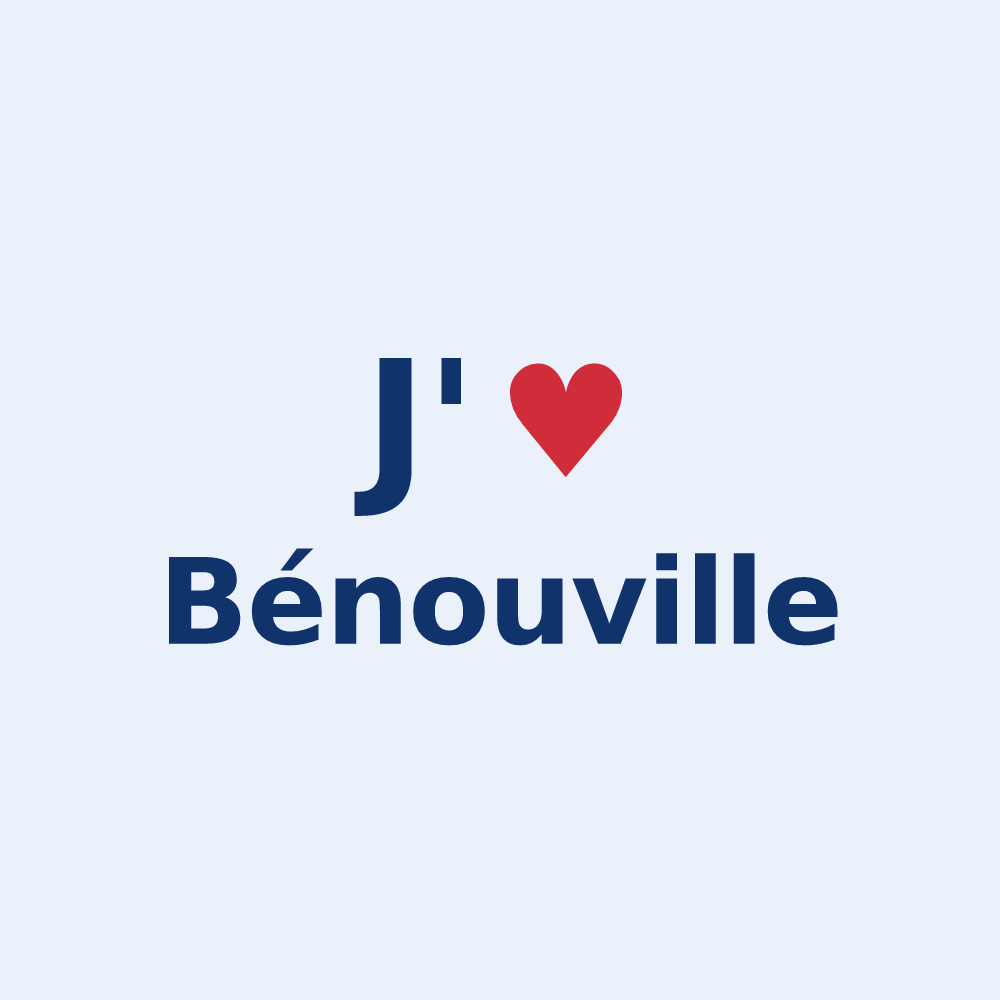 Sticker personnalisé Bénouville — design J'aime Bénouville