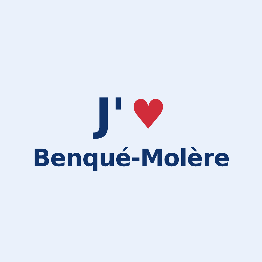 Sticker personnalisé Benqué-Molère — design J'aime Benqué-Molère