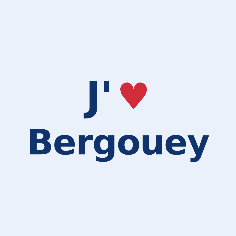 Sticker personnalisé Bergouey — design J'aime Bergouey
