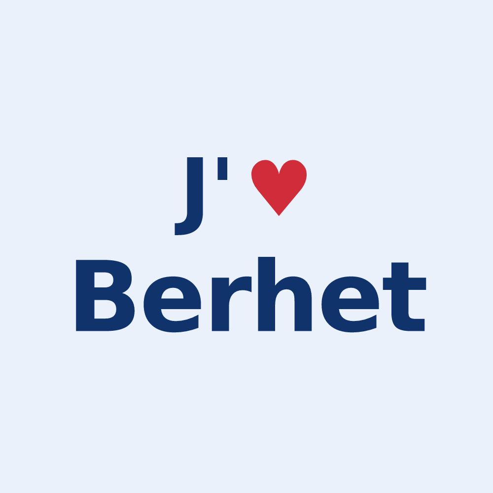 Sticker personnalisé Berhet — design « J'aime Berhet » imprimé sur le sticker