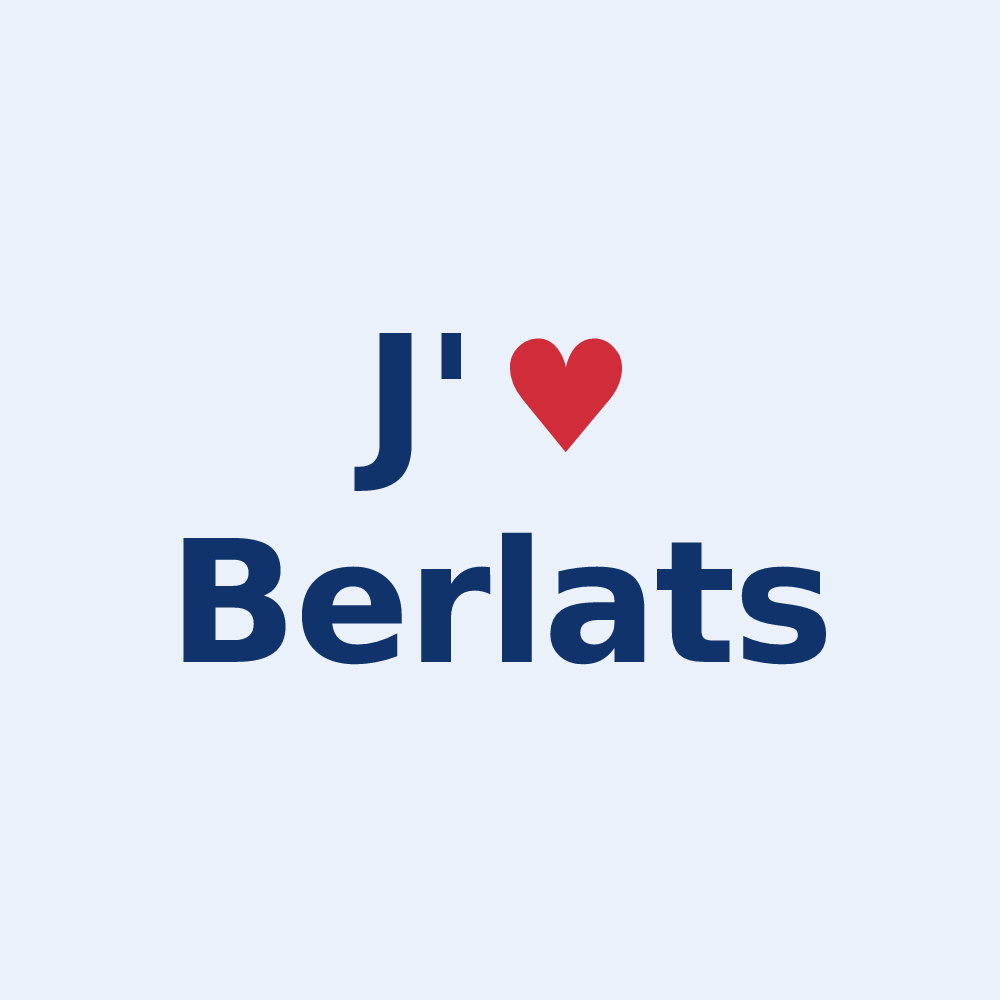 Sticker personnalisé Berlats — design J'aime Berlats