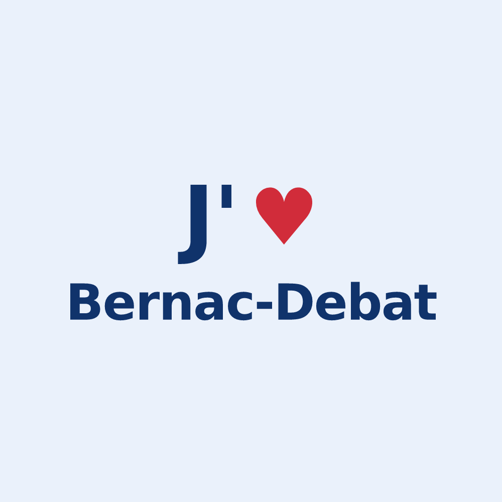 Sticker personnalisé Bernac-Debat — design J'aime Bernac-Debat