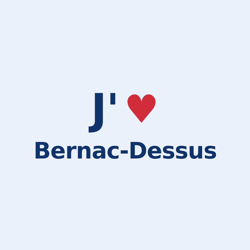 Sticker personnalisé Bernac-Dessus — design J'aime Bernac-Dessus