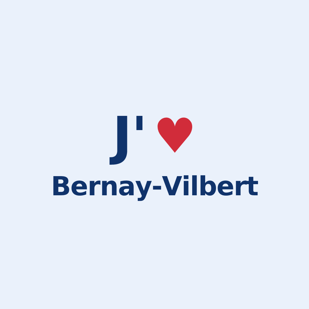 Sticker personnalisé Bernay-Vilbert — design J'aime Bernay-Vilbert