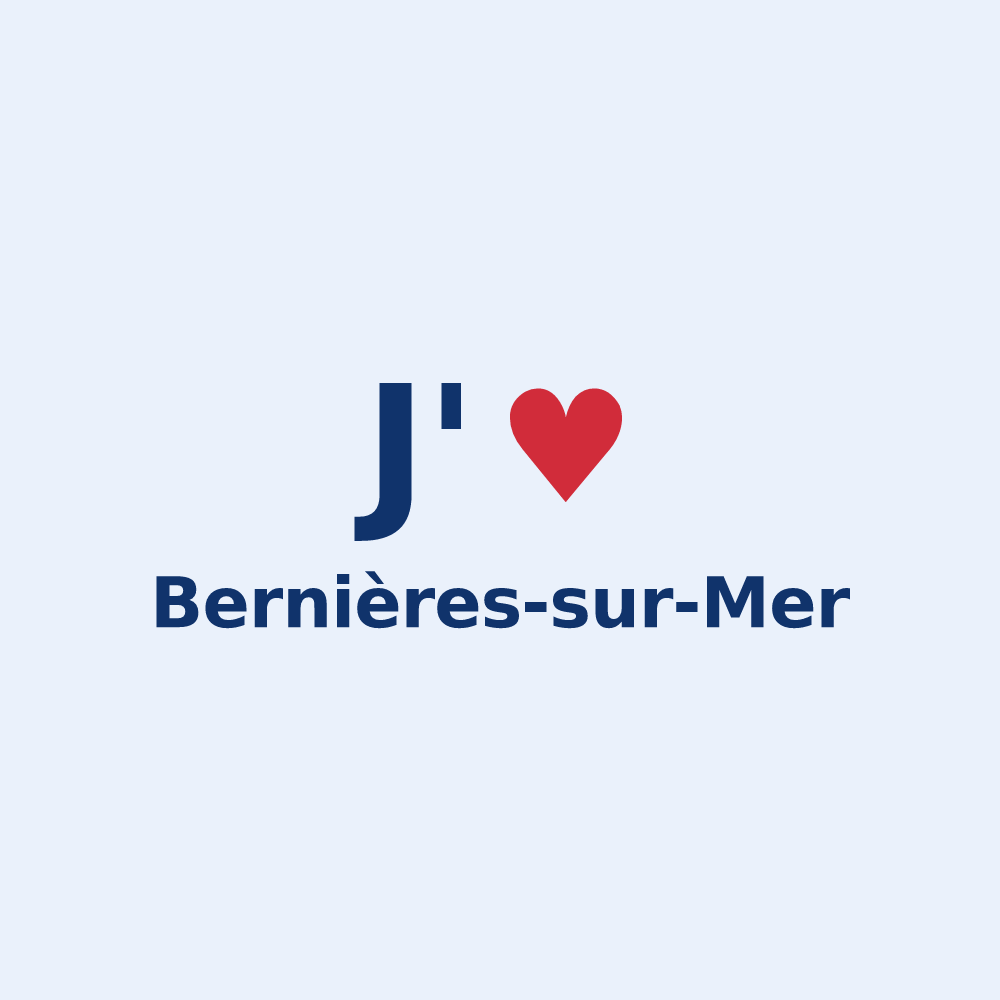 Sticker personnalisé Bernières-sur-Mer — design J'aime Bernières-sur-Mer