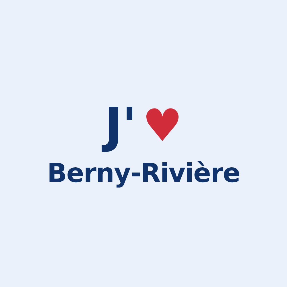 Sticker personnalisé Berny-Rivière — design J'aime Berny-Rivière