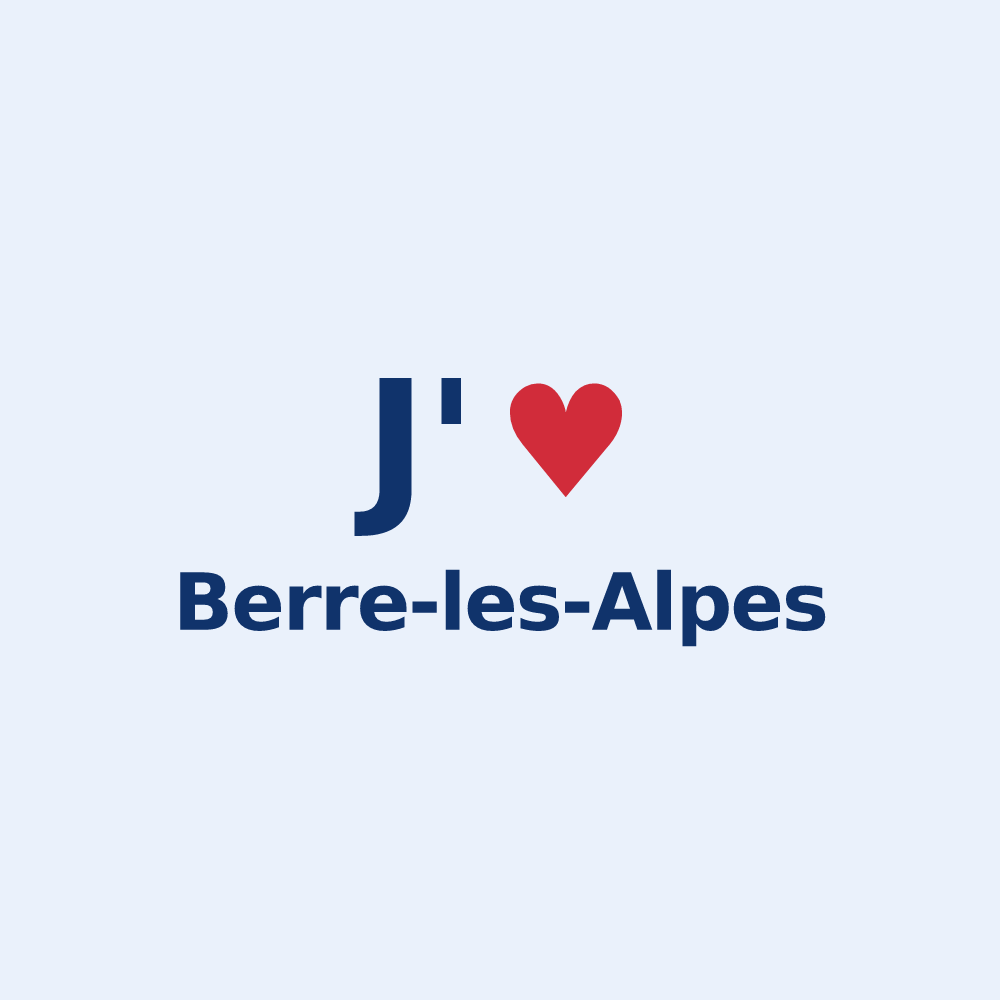Sticker personnalisé Berre-les-Alpes — design J'aime Berre-les-Alpes