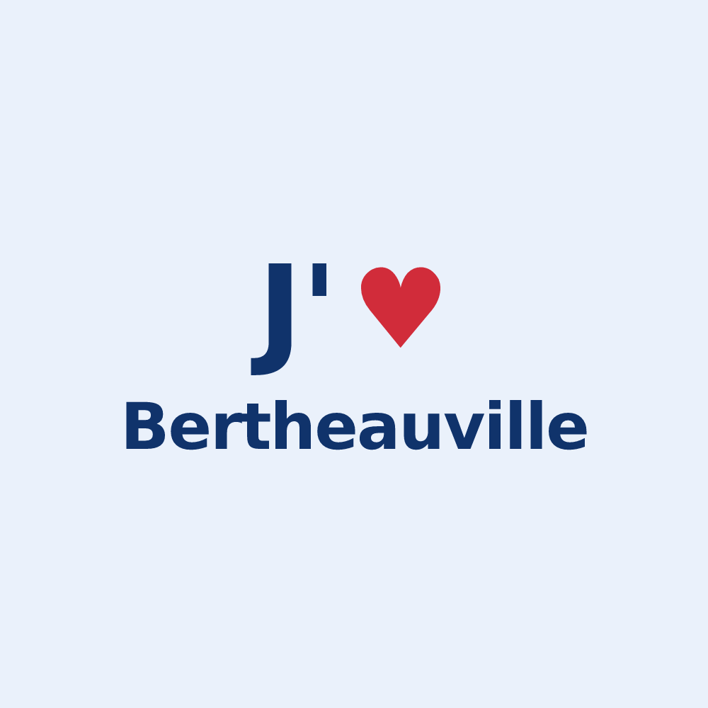 Sticker personnalisé Bertheauville — design J'aime Bertheauville