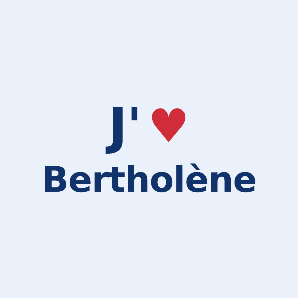 Sticker personnalisé Bertholène — design « J'aime Bertholène » imprimé sur le sticker