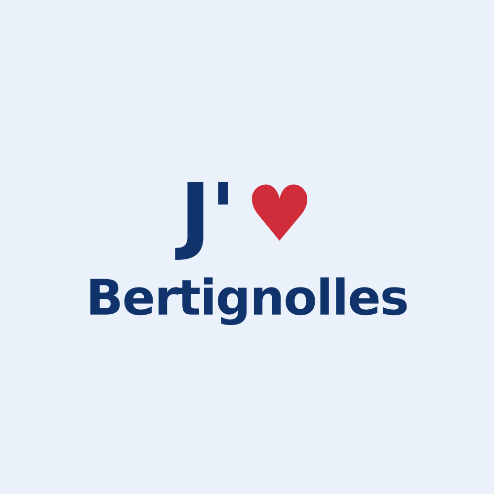 Sticker personnalisé Bertignolles — design « J'aime Bertignolles » imprimé sur le sticker