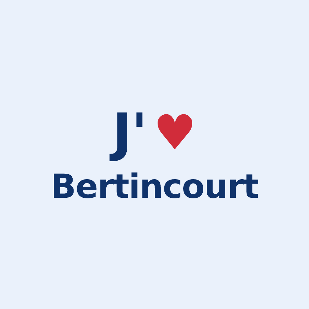 Sticker personnalisé Bertincourt — design « J'aime Bertincourt » imprimé sur le sticker