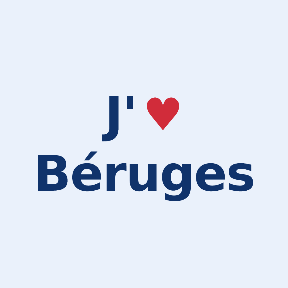 Sticker personnalisé Béruges — design J'aime Béruges