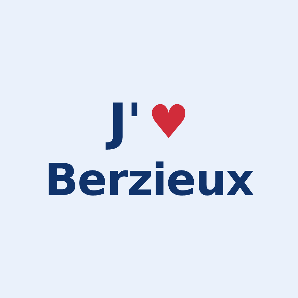 Sticker personnalisé Berzieux — design J'aime Berzieux