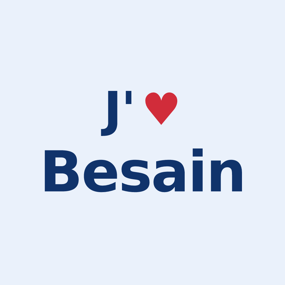 Sticker personnalisé Besain — design J'aime Besain