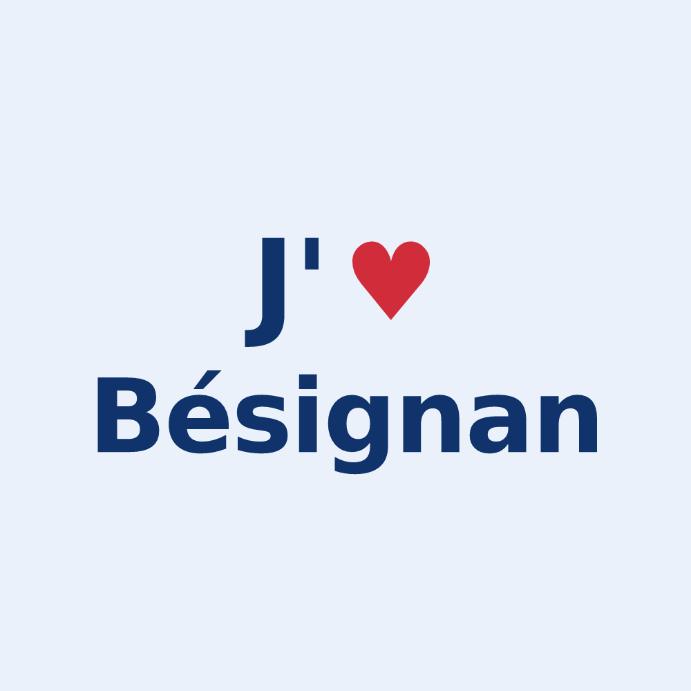 Sticker personnalisé Bésignan — design J'aime Bésignan