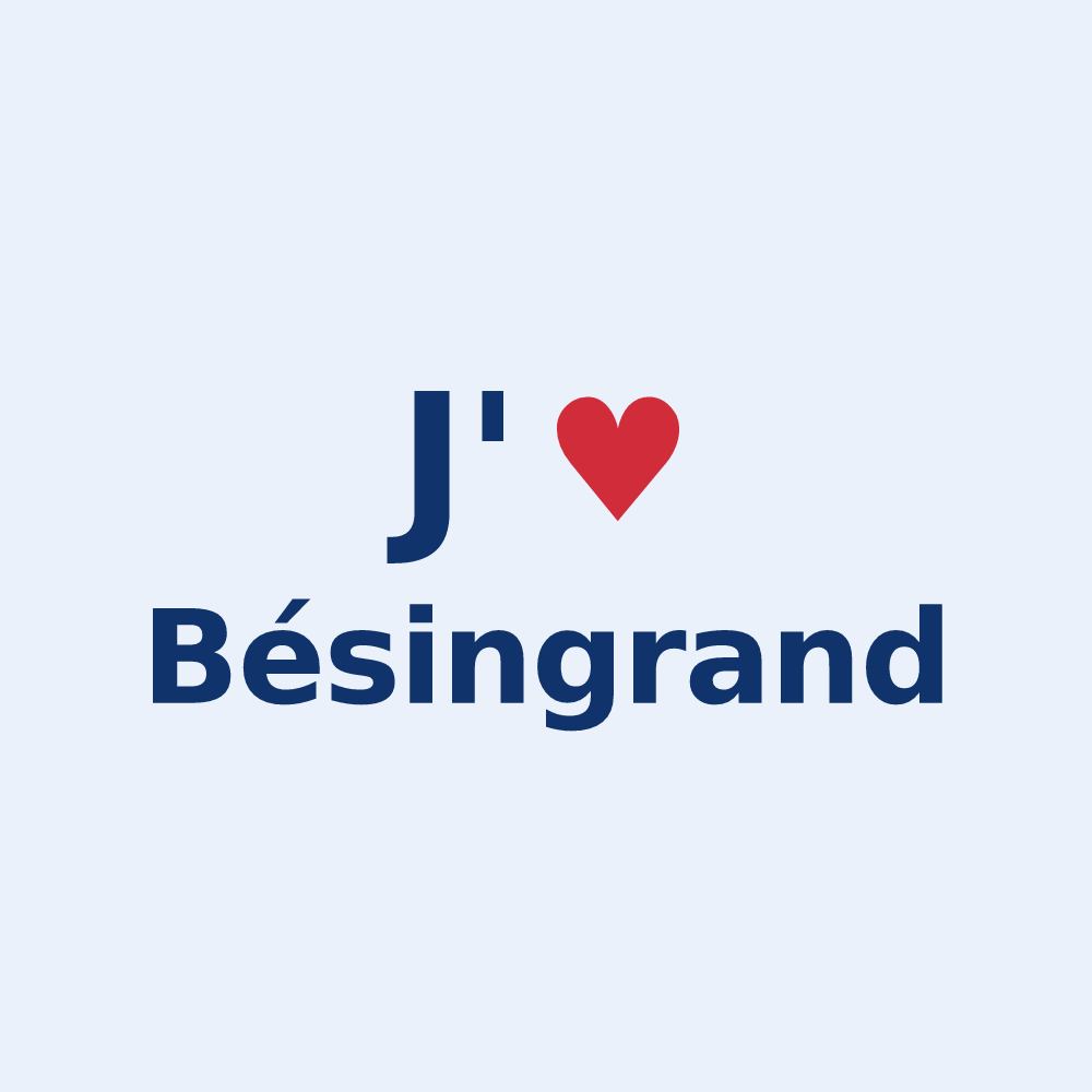 Sticker personnalisé Bésingrand — design J'aime Bésingrand