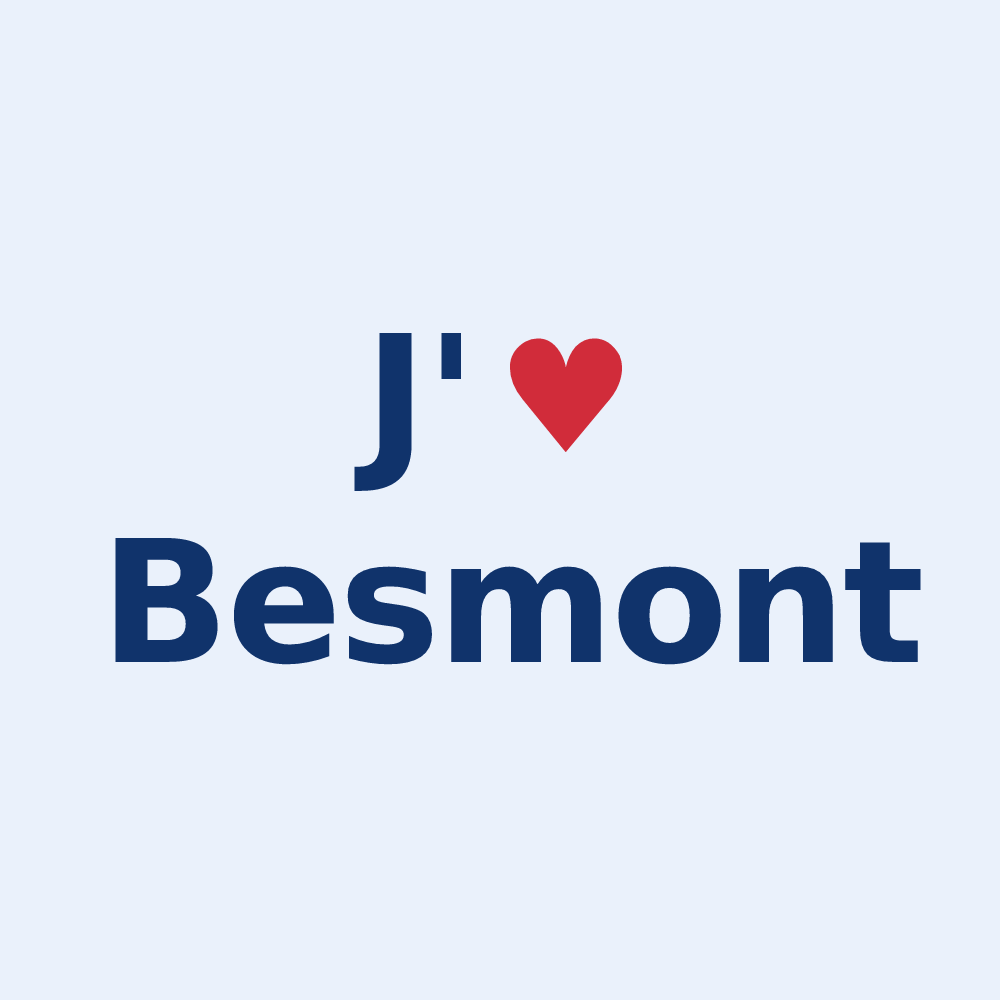 Sticker personnalisé Besmont — design J'aime Besmont