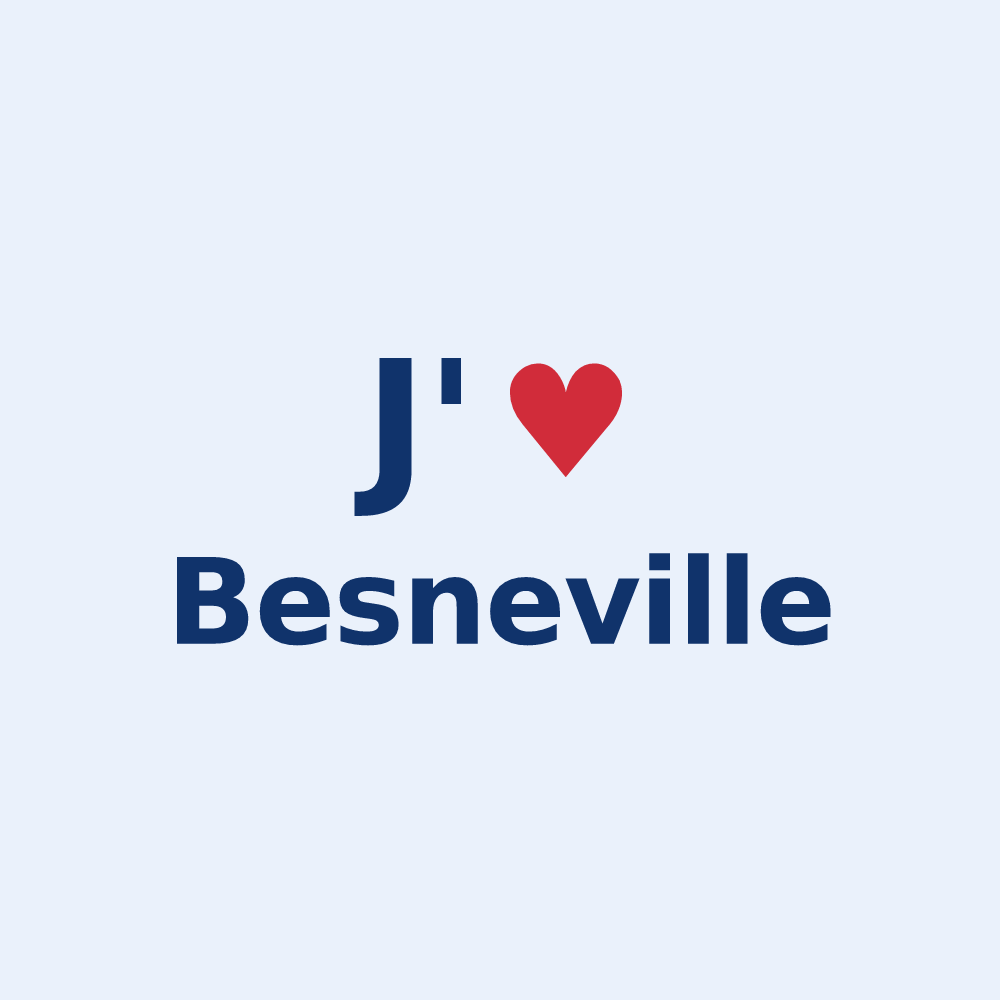 Sticker personnalisé Besneville — design J'aime Besneville