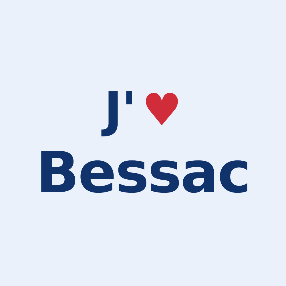 Sticker personnalisé Bessac — design J'aime Bessac