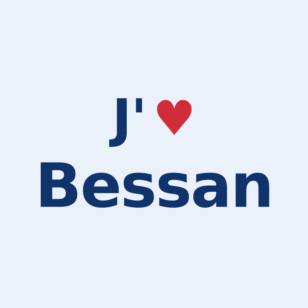 Sticker personnalisé Bessan — design J'aime Bessan