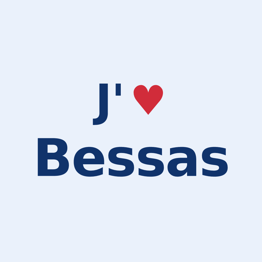 Sticker personnalisé Bessas — design J'aime Bessas