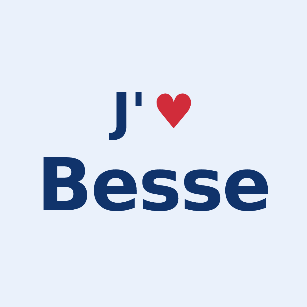 Sticker personnalisé Besse — design J'aime Besse