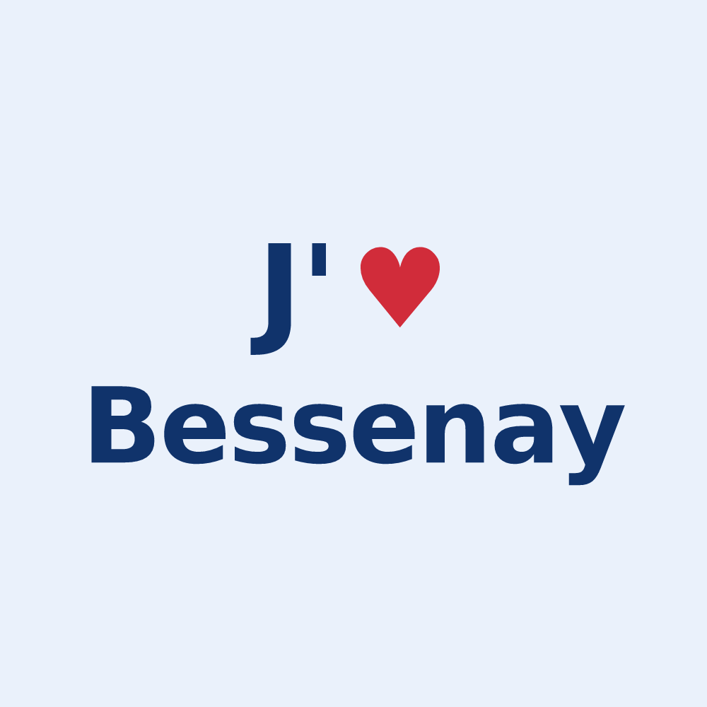 Sticker personnalisé Bessenay — design J'aime Bessenay