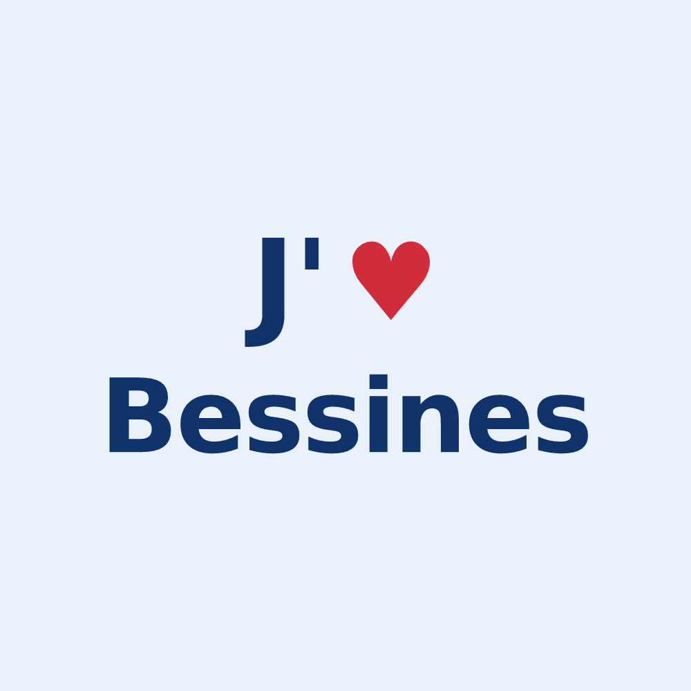 Sticker personnalisé Bessines — design J'aime Bessines