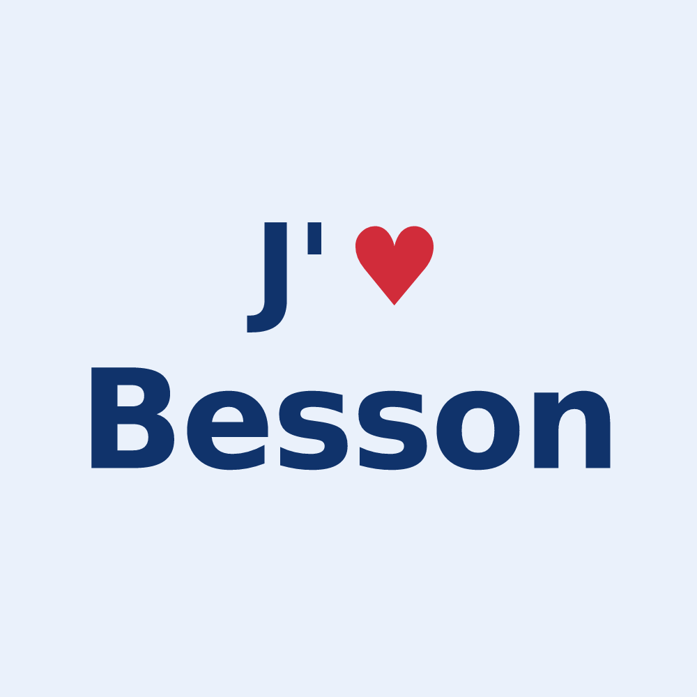 Sticker personnalisé Besson — design J'aime Besson