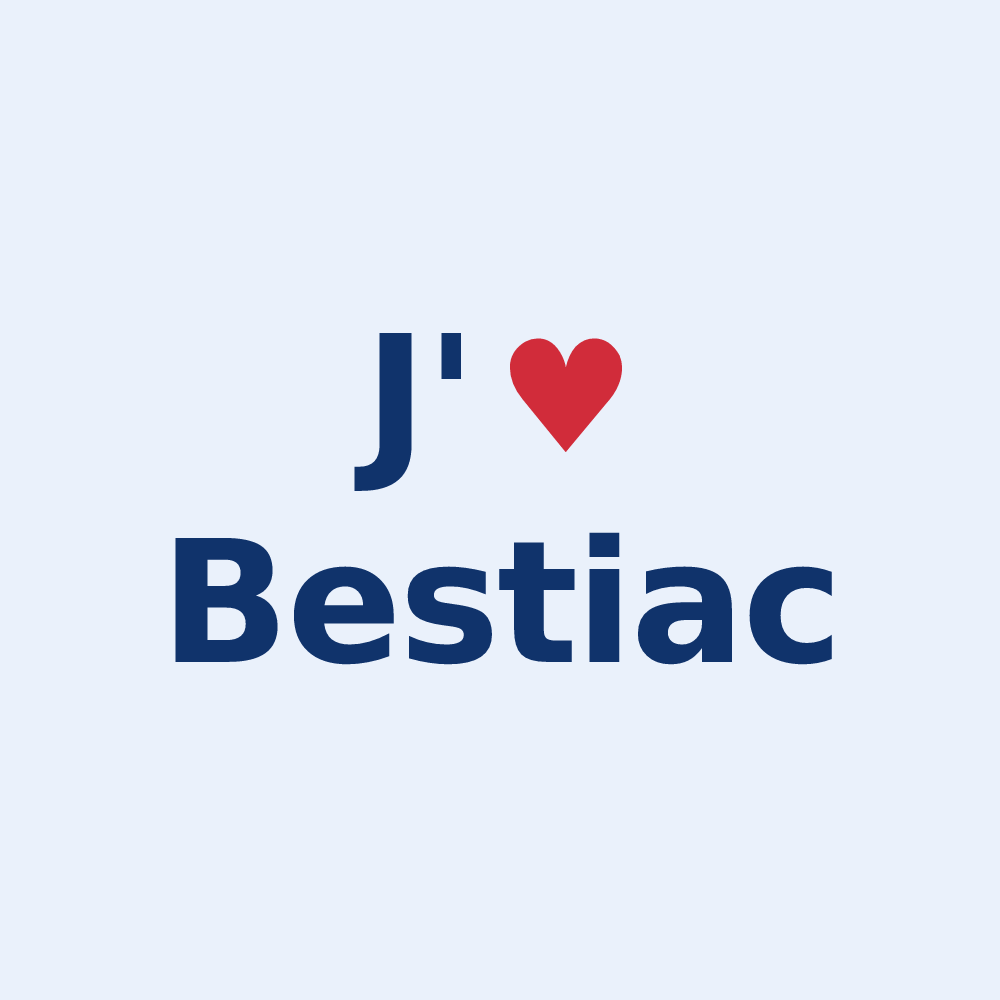 Sticker personnalisé Bestiac — design J'aime Bestiac