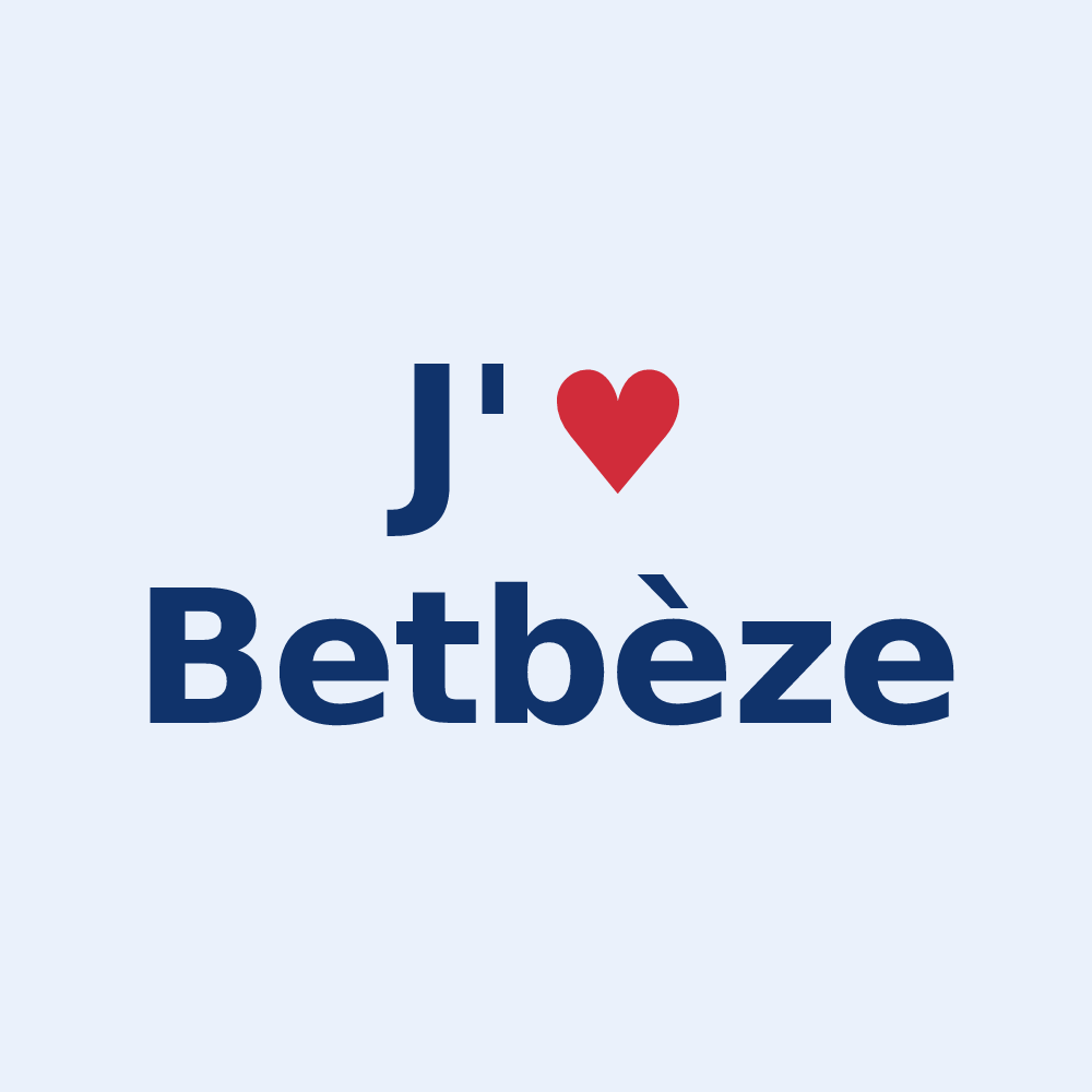 Sticker personnalisé Betbèze — design « J'aime Betbèze » imprimé sur le sticker