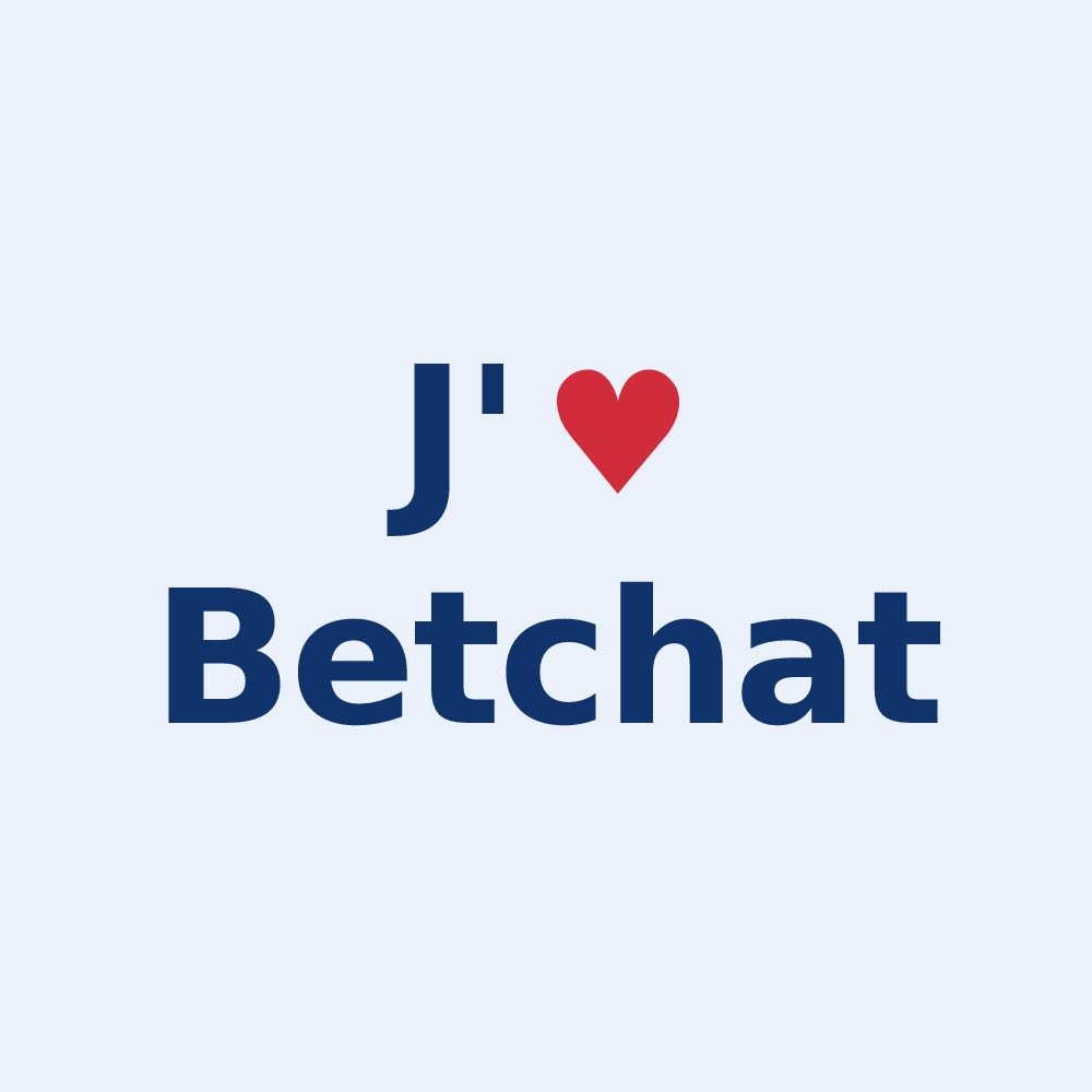 Sticker personnalisé Betchat — design « J'aime Betchat » imprimé sur le sticker