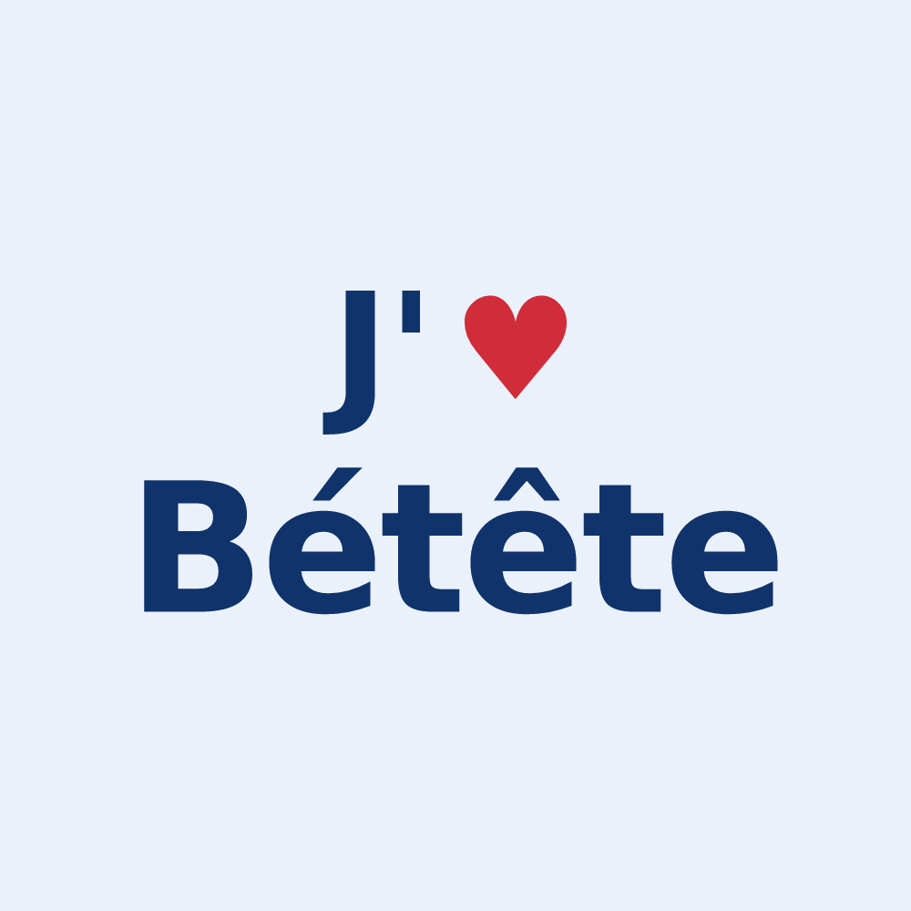 Sticker personnalisé Bétête — design J'aime Bétête