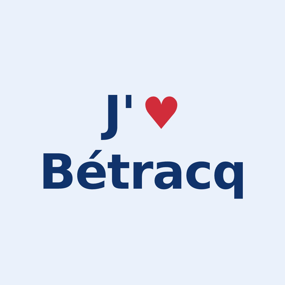 Sticker personnalisé Bétracq — design « J'aime Bétracq » imprimé sur le sticker