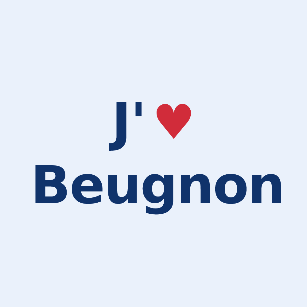 Sticker personnalisé Beugnon — design J'aime Beugnon