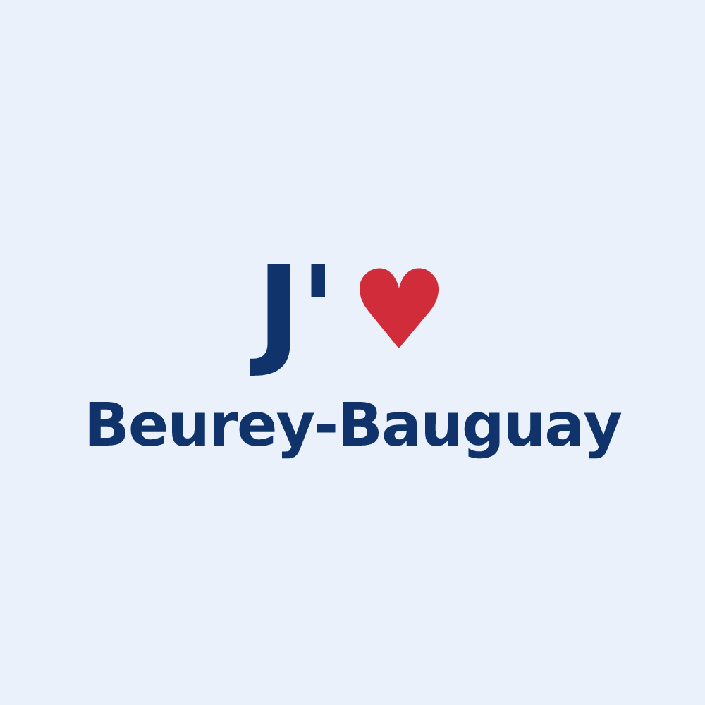 Sticker personnalisé Beurey-Bauguay — design J'aime Beurey-Bauguay