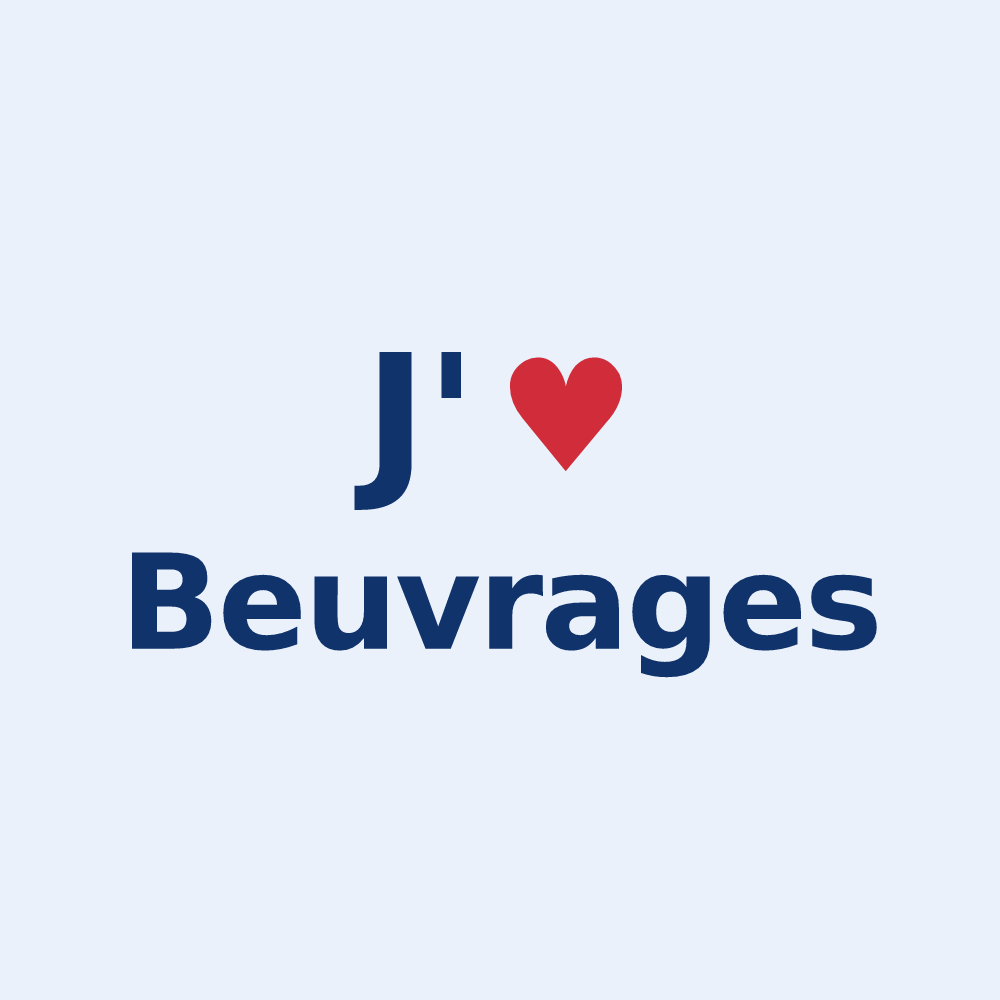 Sticker personnalisé Beuvrages — design J'aime Beuvrages