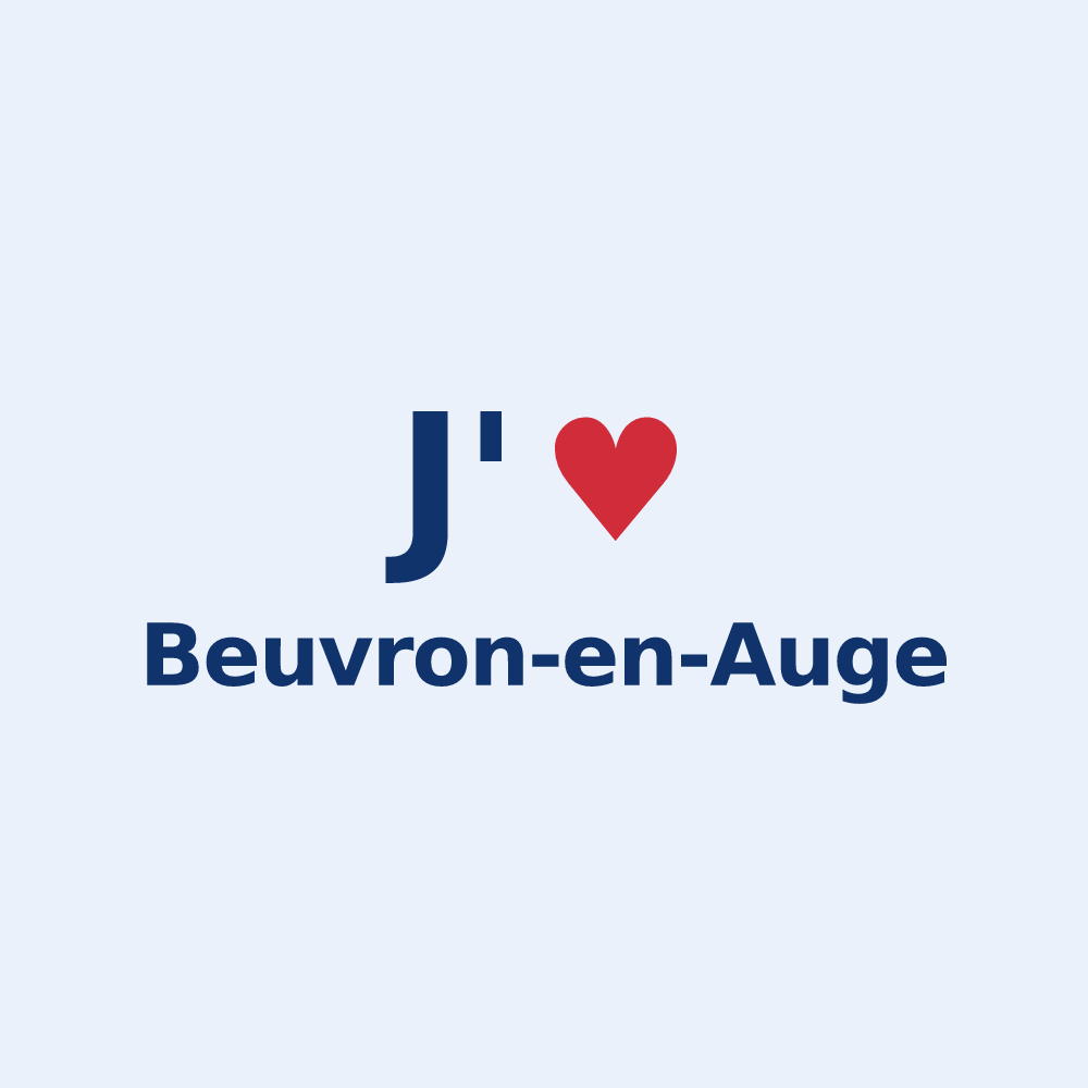 Sticker personnalisé Beuvron-en-Auge — design « J'aime Beuvron-en-Auge » imprimé sur le sticker