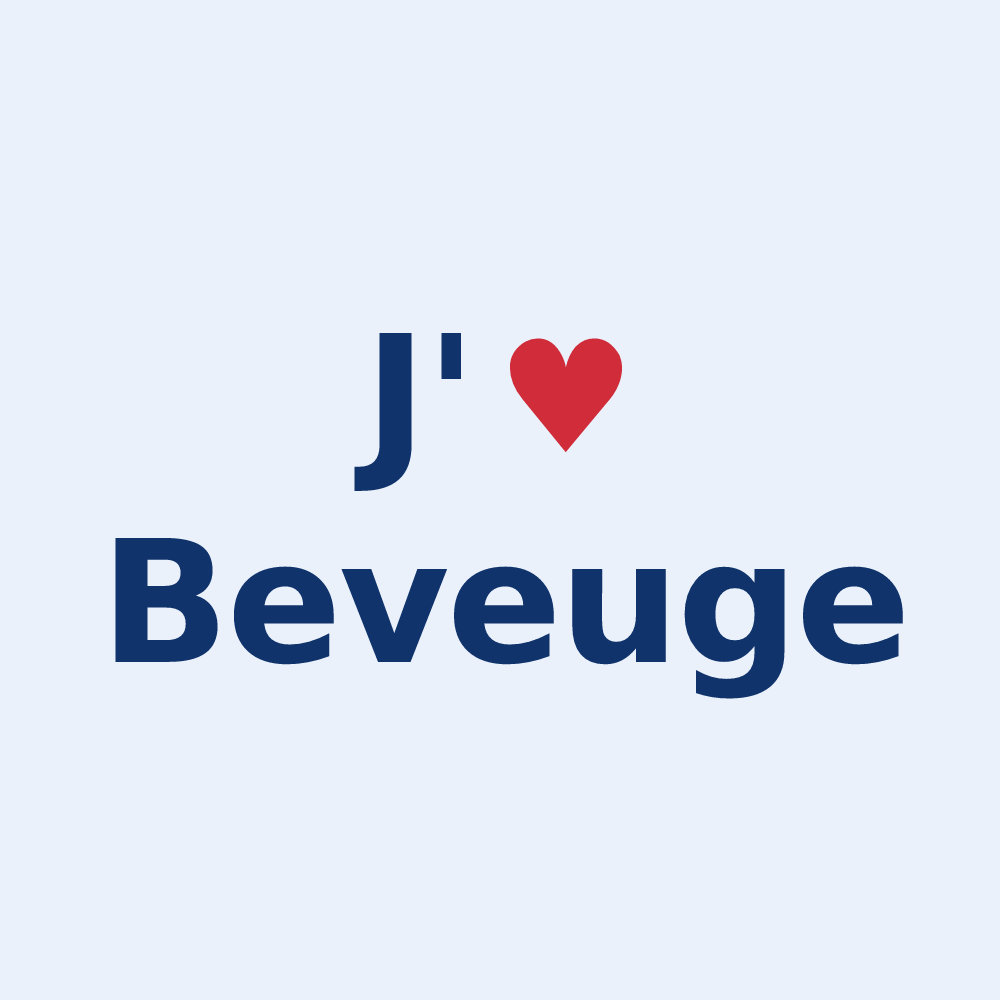Sticker personnalisé Beveuge — design J'aime Beveuge